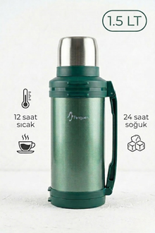 Penguen Avcı Termos 1,5 L Vakumlu Çelik Termos Kamp Piknik Çay Kahve Termosu SUS304 BPA Free