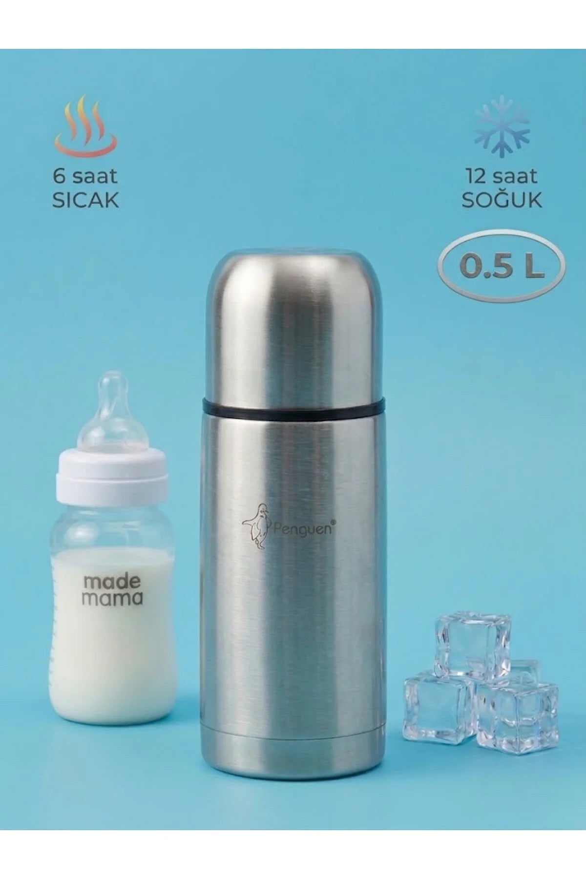 Paslanmaz Çelik Mama Termos 1L- 0.7-0.5 L – 12 Saat Sıcak 24 Saat Soğuk