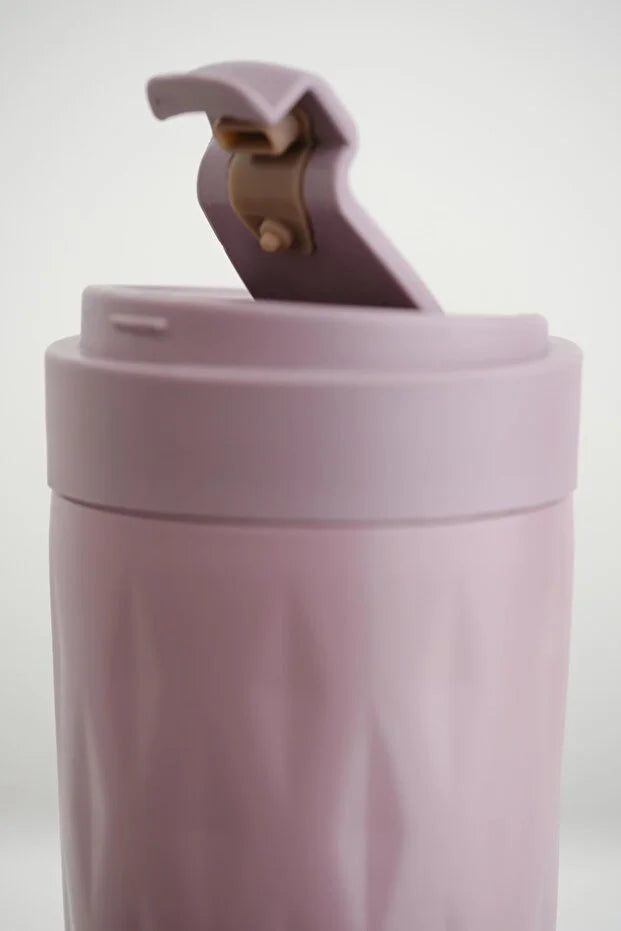 PNG-1167 500ml Flip Kapak Desenli Çelik Mug | 6 Saat Sıcak 12 Saat Soğuk | Sızdırmaz & BPA Free