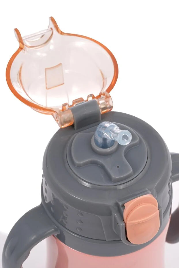 Çocuk Termosu - 280 ml | Sızdırmaz Çift Cidarlı, Vakum Yalıtımlı | Paslanmaz Çelik Pipetli Termos