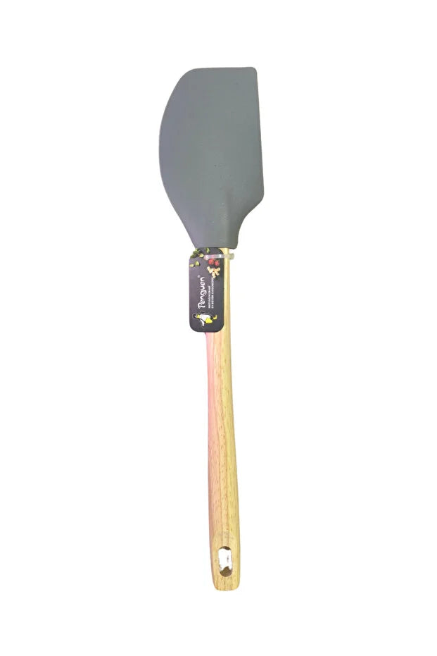 Isıya Dayanıklı Silikon Spatula – Ahşap Saplı, Gıda Dostu Mutfak Gereci