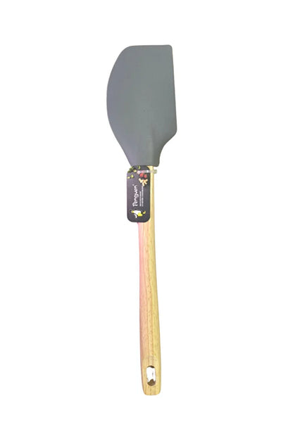 Isıya Dayanıklı Silikon Spatula – Ahşap Saplı, Gıda Dostu Mutfak Gereci