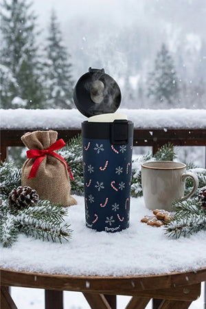 Penguen Yılbaşı Temalı Çelik Mug Termos, Lacivert