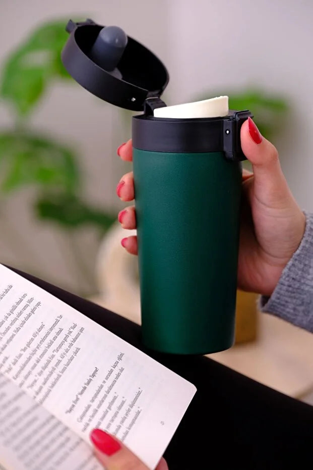 Termos Mug - 380ml, 6 Saat Sıcak & 12 Saat Soğuk Tutma, SUS304 Çelik, BPA Free