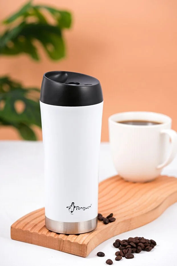 Mug Termosu - 400 ml | Sızdırmaz, Çift Cidarlı, Vakum Yalıtımlı, Paslanmaz Çelik