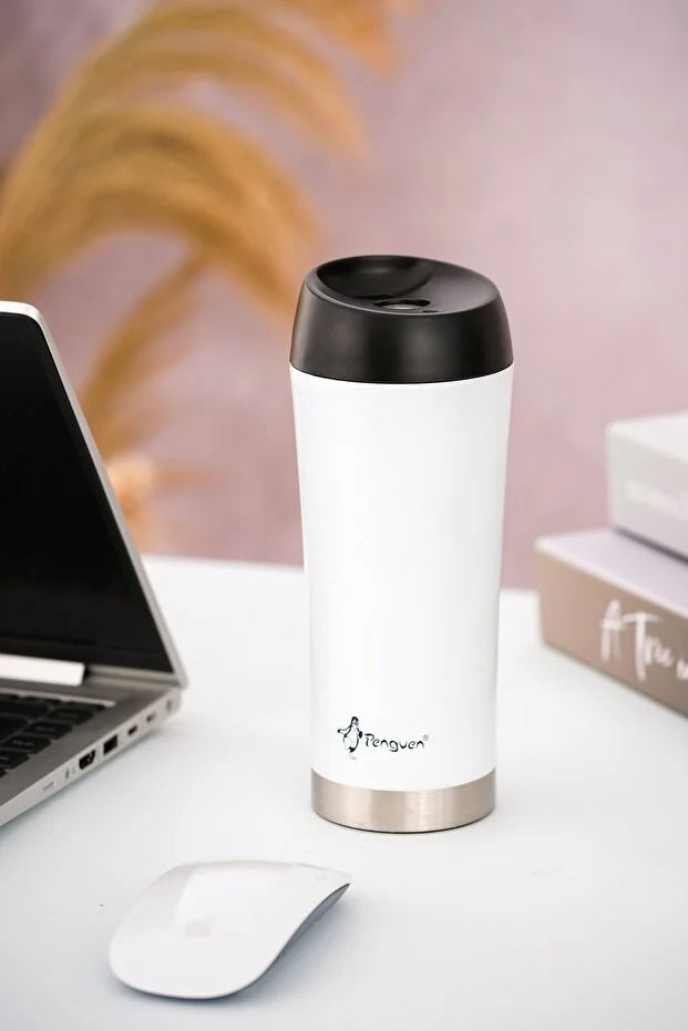 Mug Termosu - 400 ml | Sızdırmaz, Çift Cidarlı, Vakum Yalıtımlı, Paslanmaz Çelik