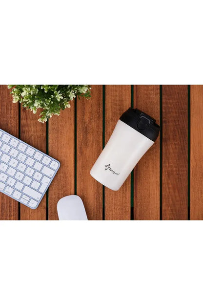 Mug Termosu - 400 ml | Sızdırmaz, Çift Cidarlı, Vakum Yalıtımlı, Paslanmaz Çelik