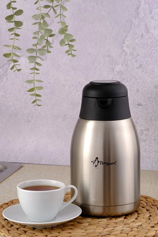 Paslanmaz Çelik Termos 2l | Sıcak & Soğuk Tutma, Mandallı Kapak, Bpa Free | Çay Ve Kahve Termosu