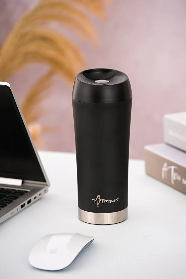 Mug Termosu - 400 ml | Sızdırmaz, Çift Cidarlı, Vakum Yalıtımlı, Paslanmaz Çelik