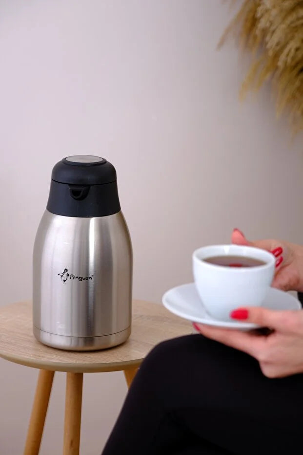 Paslanmaz Çelik Termos 2l | Sıcak & Soğuk Tutma, Mandallı Kapak, Bpa Free | Çay Ve Kahve Termosu