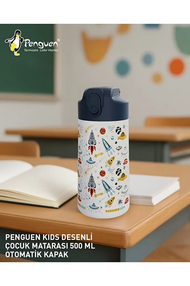 500ML Çocuk Su Matarası | Paslanmaz Çelik | Pipetli | BPA Free | Sızdırmaz Kapaklı