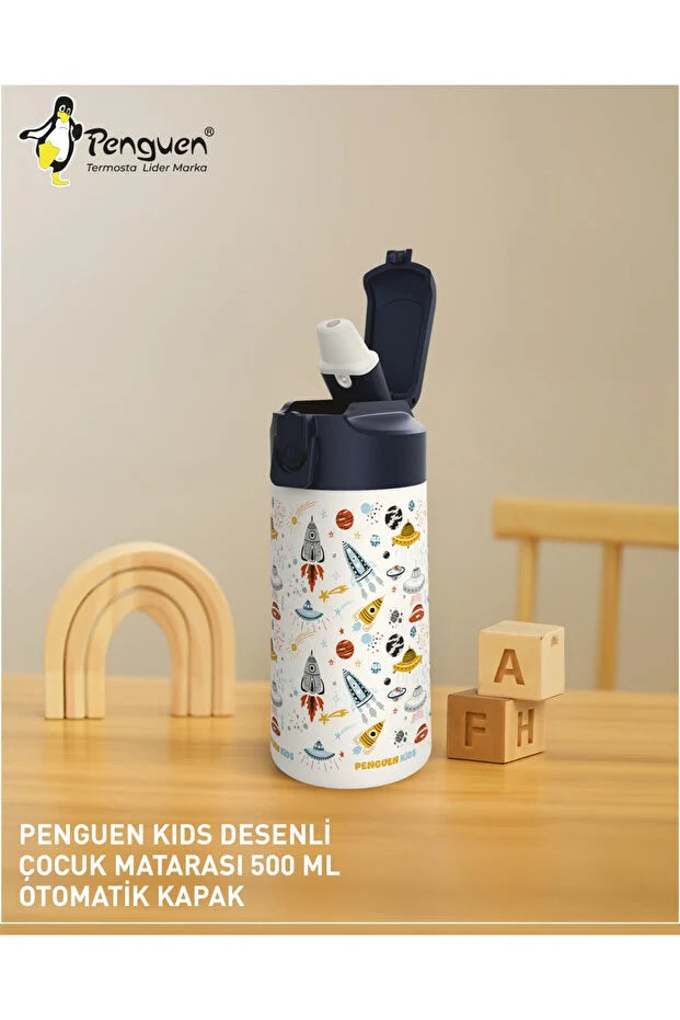 500ML Çocuk Su Matarası | Paslanmaz Çelik | Pipetli | BPA Free | Sızdırmaz Kapaklı