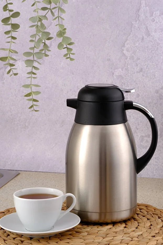 Paslanmaz Çelik Termos 2l | Sıcak & Soğuk Tutma, Mandallı Kapak, Bpa Free | Çay Ve Kahve Termosu