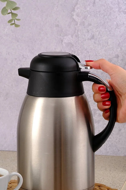 Paslanmaz Çelik Termos 2l | Sıcak & Soğuk Tutma, Mandallı Kapak, Bpa Free | Çay Ve Kahve Termosu