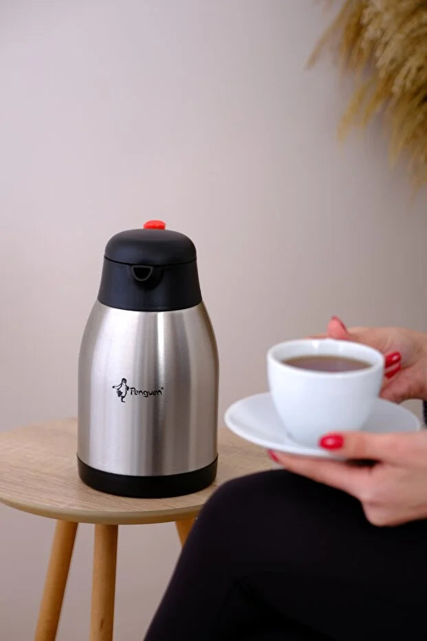 2 Litre Çift Kat Çelik Çay Termosu 1200P Yeni Model