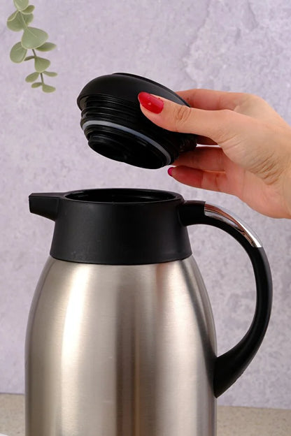 Paslanmaz Çelik Termos 2l | Sıcak & Soğuk Tutma, Mandallı Kapak, Bpa Free | Çay Ve Kahve Termosu