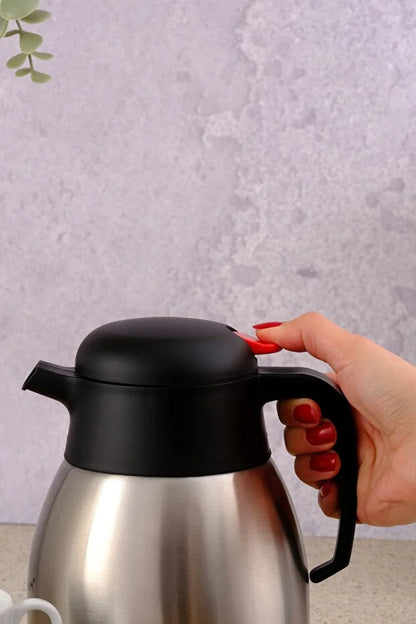 2 Litre Çift Kat Çelik Çay Termosu 1200P Yeni Model
