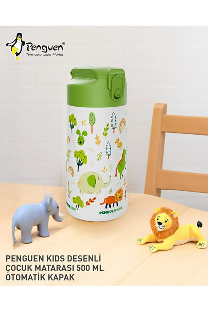 500ML Çocuk Su Matarası | Paslanmaz Çelik | Pipetli | BPA Free | Sızdırmaz Kapaklı