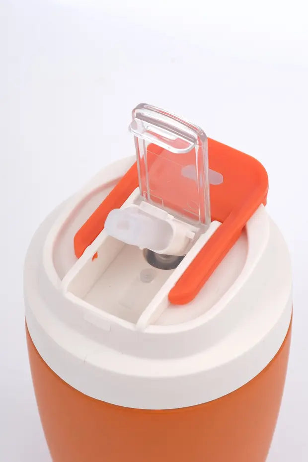 Termos Mug Sızdırmaz 400 ML - Çift Çidarlı Paslanmaz Çelik, Pipetli ve Doğrudan İçme Kapaklı