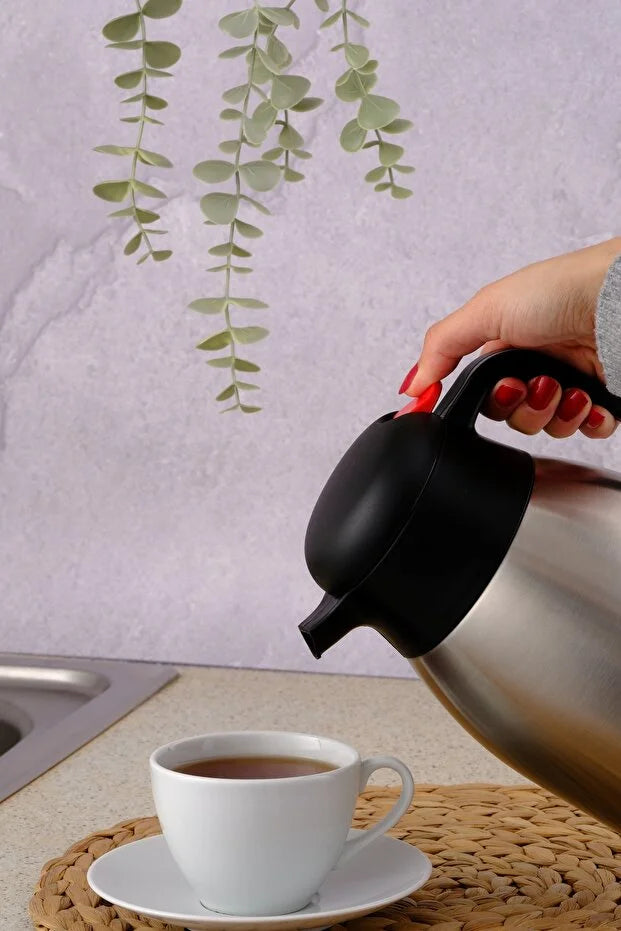 2 Litre Çift Kat Çelik Çay Termosu 1200P Yeni Model