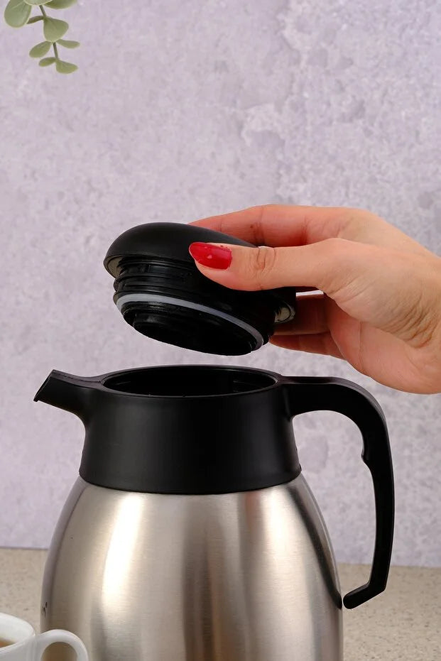 2 Litre Çift Kat Çelik Çay Termosu 1200P Yeni Model