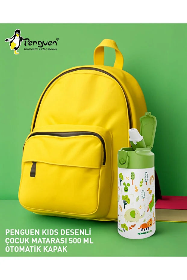 500ML Çocuk Su Matarası | Paslanmaz Çelik | Pipetli | BPA Free | Sızdırmaz Kapaklı