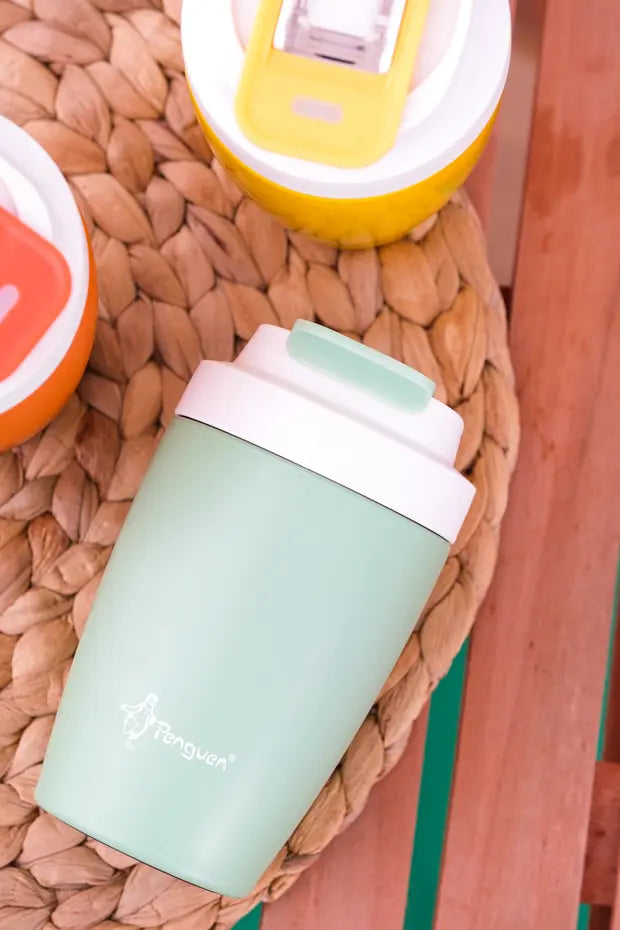 Termos Mug Sızdırmaz 400 ML - Çift Çidarlı Paslanmaz Çelik, Pipetli ve Doğrudan İçme Kapaklı