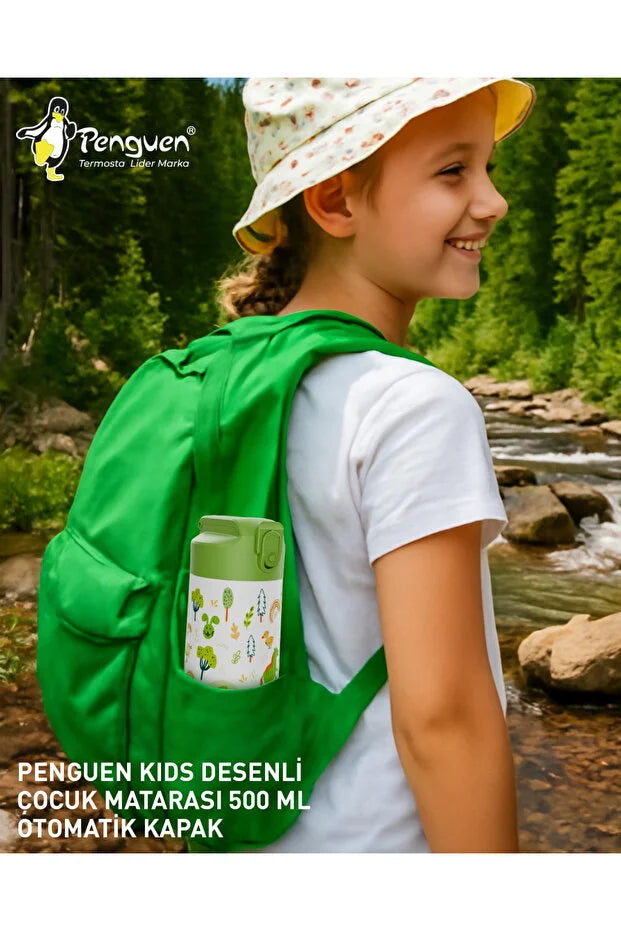 500ML Çocuk Su Matarası | Paslanmaz Çelik | Pipetli | BPA Free | Sızdırmaz Kapaklı