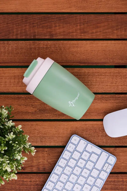 Termos Mug Sızdırmaz 400 ML - Çift Çidarlı Paslanmaz Çelik, Pipetli ve Doğrudan İçme Kapaklı