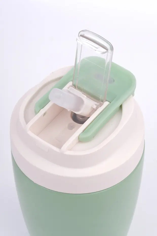 Termos Mug Sızdırmaz 400 ML - Çift Çidarlı Paslanmaz Çelik, Pipetli ve Doğrudan İçme Kapaklı