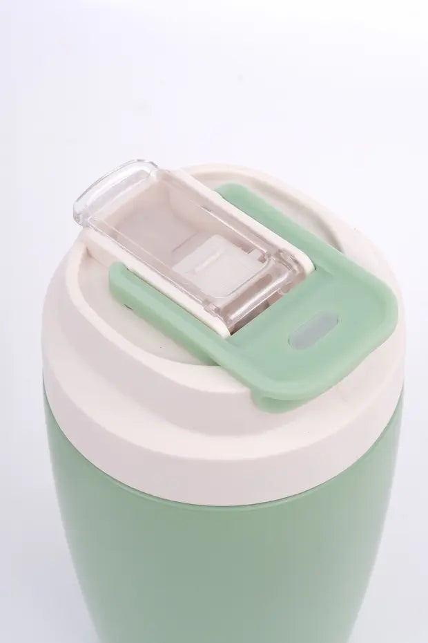 Termos Mug Sızdırmaz 400 ML - Çift Çidarlı Paslanmaz Çelik, Pipetli ve Doğrudan İçme Kapaklı