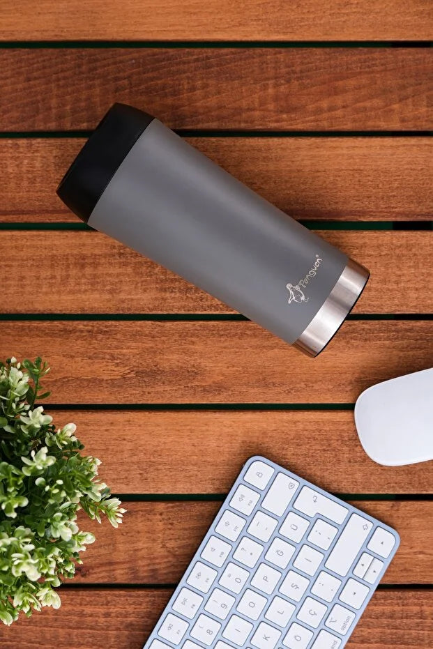 Mug Termosu - 400 ml | Sızdırmaz, Çift Cidarlı, Vakum Yalıtımlı, Paslanmaz Çelik