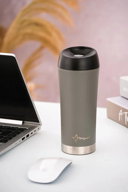 Mug Termosu - 400 ml | Sızdırmaz, Çift Cidarlı, Vakum Yalıtımlı, Paslanmaz Çelik