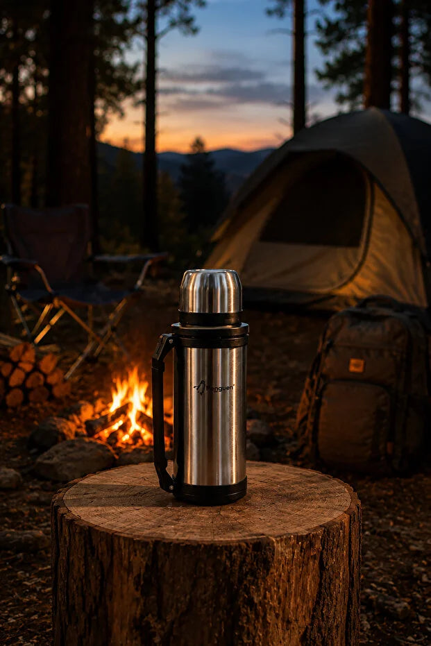 2 Litre Avcı Termos Vakumlu Çelik Termos Kamp Piknik Çay Kahve Termosu SUS304 BPA Free