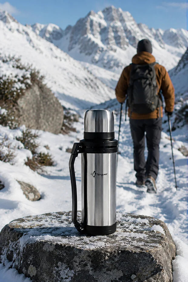 2 Litre Avcı Termos Vakumlu Çelik Termos Kamp Piknik Çay Kahve Termosu SUS304 BPA Free