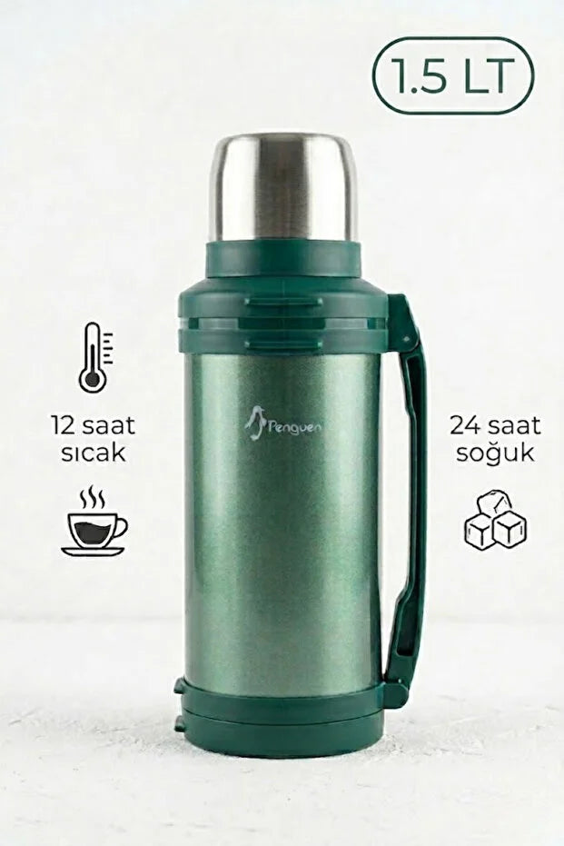 2 Litre Avcı Termos Vakumlu Çelik Termos Kamp Piknik Çay Kahve Termosu SUS304 BPA Free