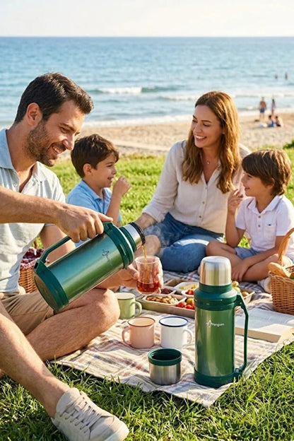 2 Litre Avcı Termos Vakumlu Çelik Termos Kamp Piknik Çay Kahve Termosu SUS304 BPA Free
