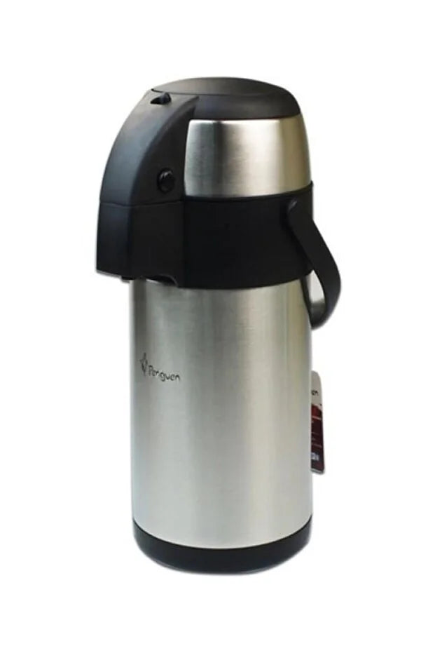Paslanmaz Çelik Pompalı Termos 5 Litre - 1250A - 12 Saat Sıcak 24 Saat Soğuk Tutar Kilitli Kapak