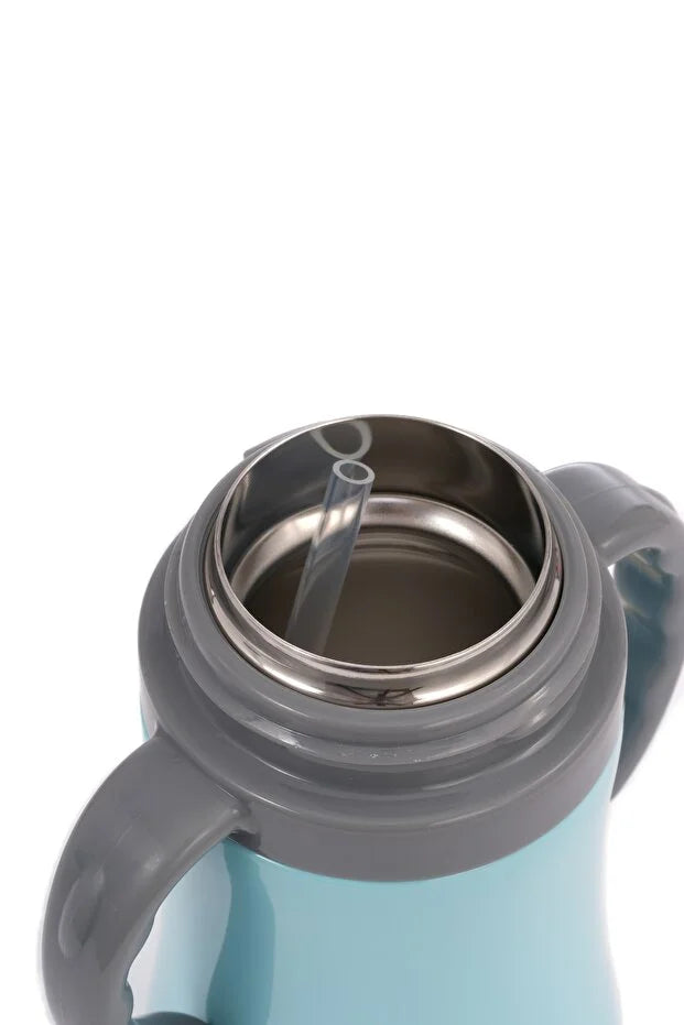 Çocuk Termosu - 280 ml | Sızdırmaz Çift Cidarlı, Vakum Yalıtımlı | Paslanmaz Çelik Pipetli Termos