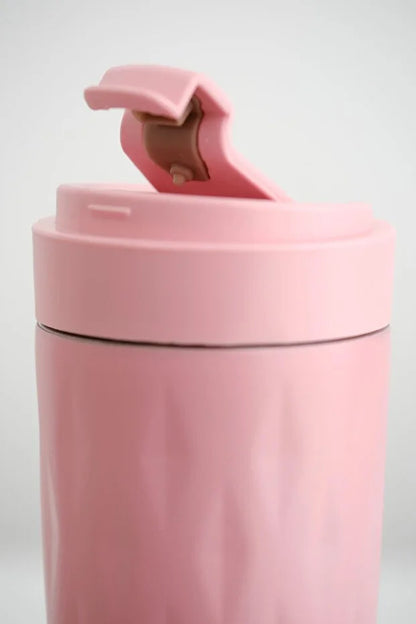 PNG-1167 500ml Flip Kapak Desenli Çelik Mug | 6 Saat Sıcak 12 Saat Soğuk | Sızdırmaz & BPA Free
