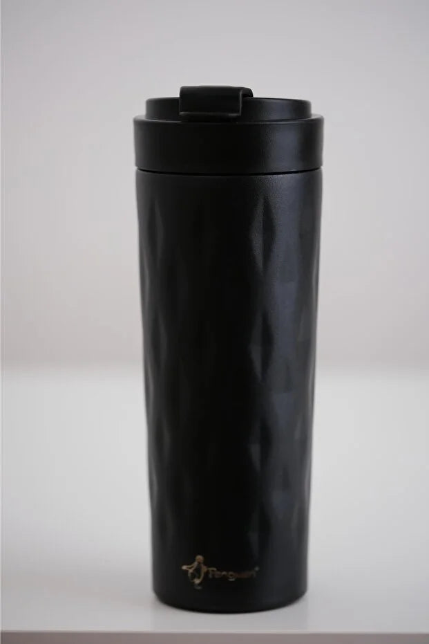 PNG-1167 500ml Flip Kapak Desenli Çelik Mug | 6 Saat Sıcak 12 Saat Soğuk | Sızdırmaz & BPA Free