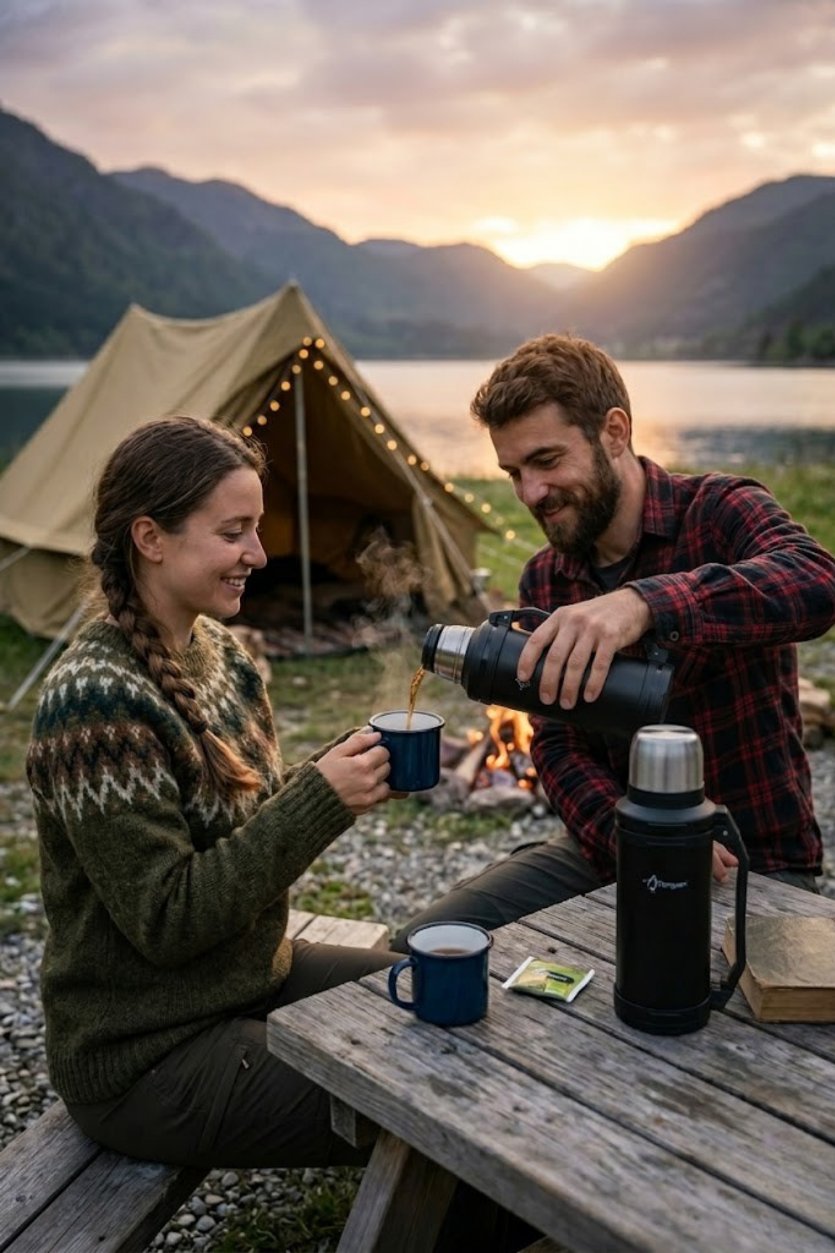 Penguen 1,5 lt Avcı Termos Vakumlu Çelik Termos Kamp Piknik Çay Kahve Termosu SUS304 BPA Free