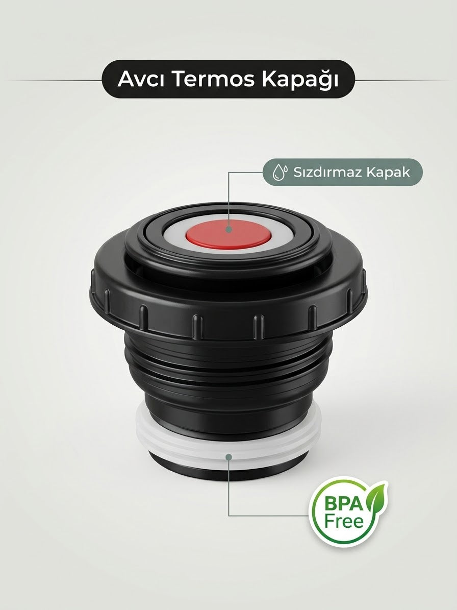 Penguen Avcı Termos1,5 Lt ve 2 Lt Yedek Kapak