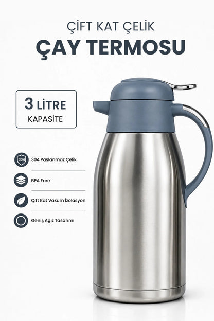 Penguen 3 Litre Çelik Termos 1300B Renkli